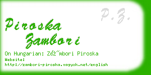 piroska zambori business card